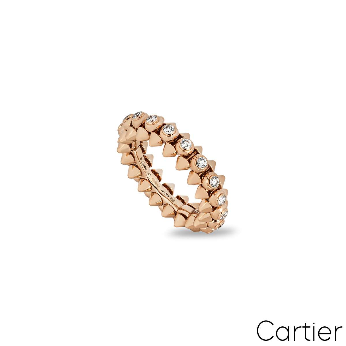Cartier Rose Gold Full Diamond Love Bracelet Size 18 B6040618